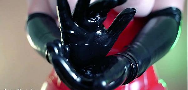 trendsLatex gloves fetish video, lace black pantyhose, rubber skirt, sexy milf Arya Grander